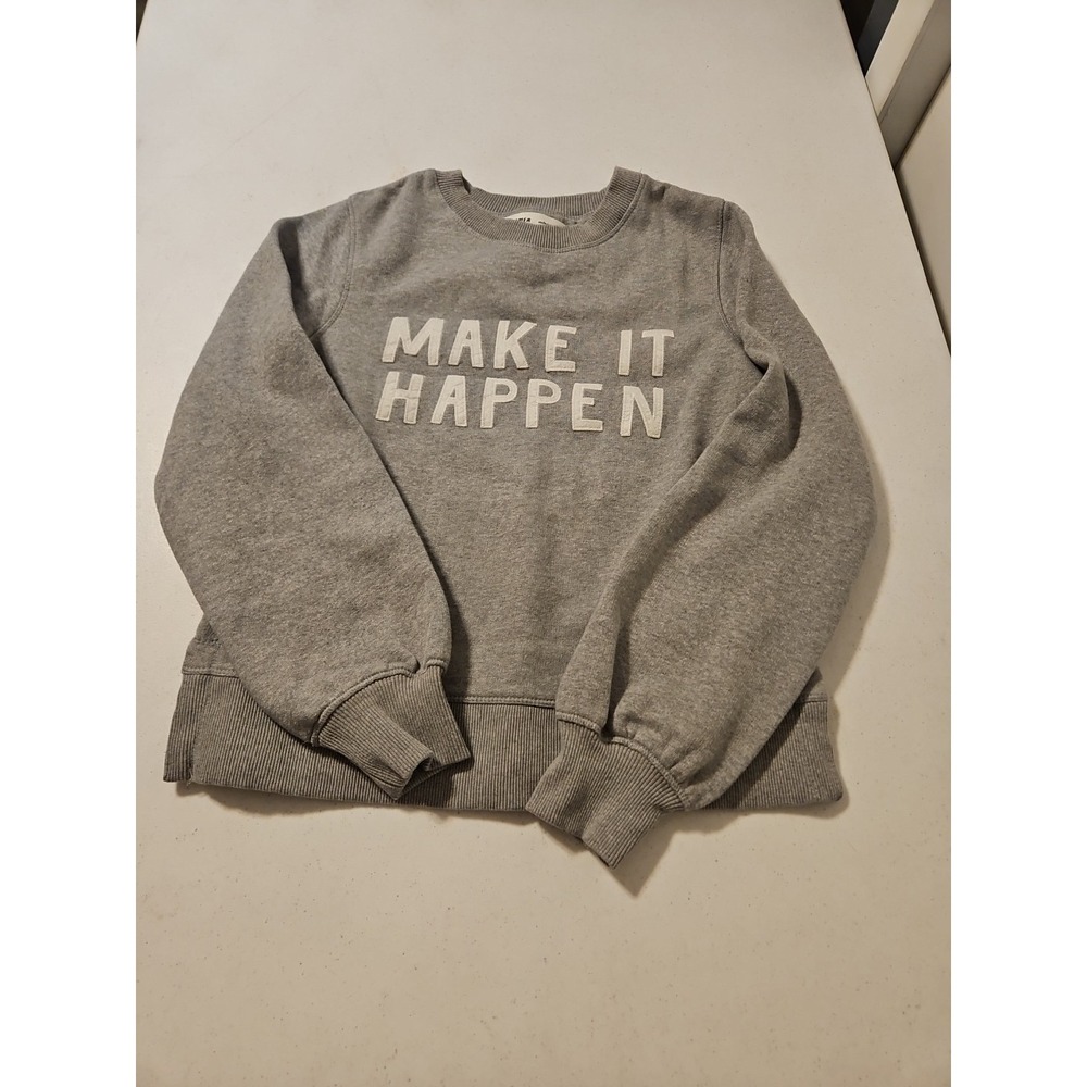 Late Summer Flowers Anthropologie Sweatshirt Women XXS Gray Make It Happen (1005